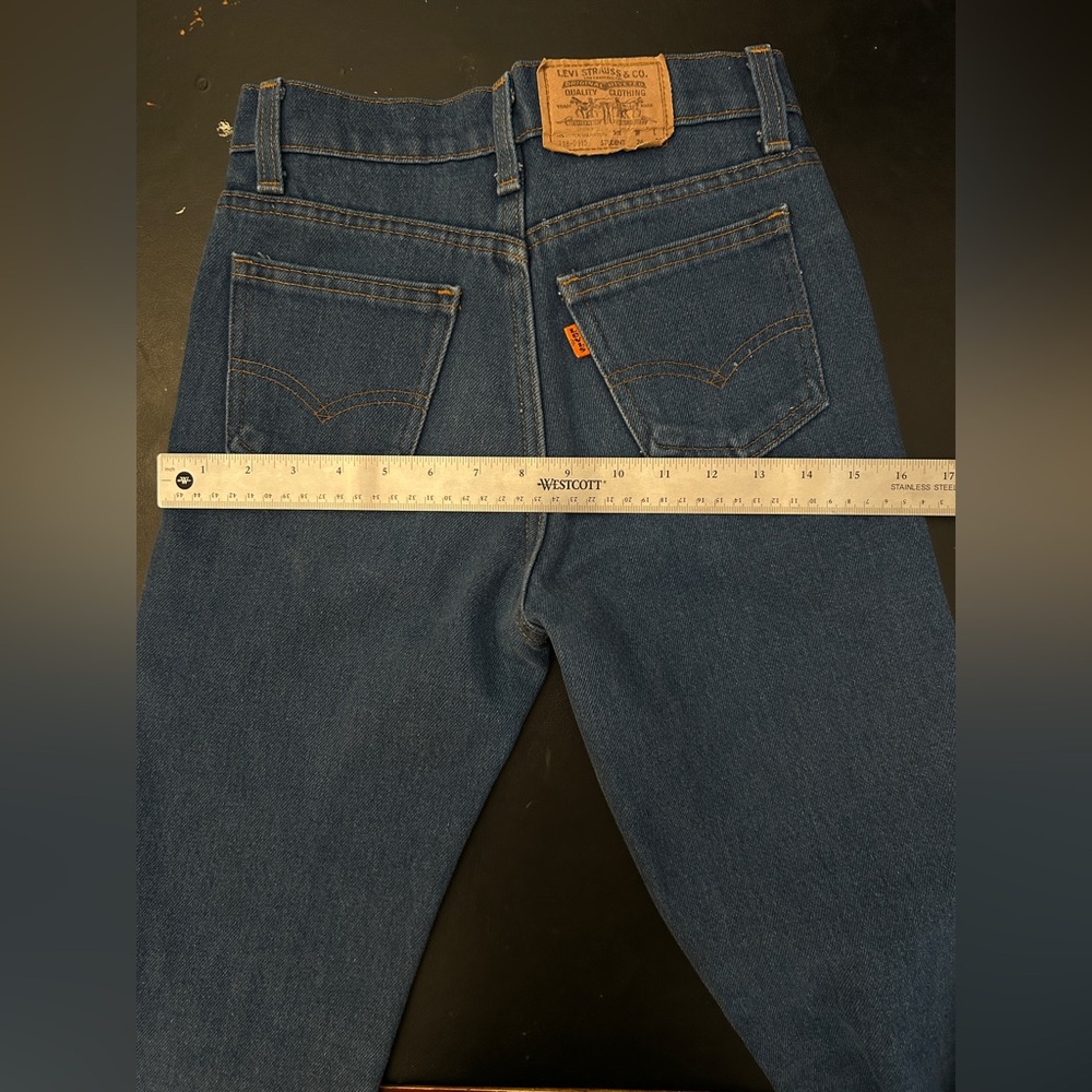 LEVI'S VINTAGE Student Fit Orange Tab 718-0914 denim jeans 26x30 (run small) - Picture 14 of 14
